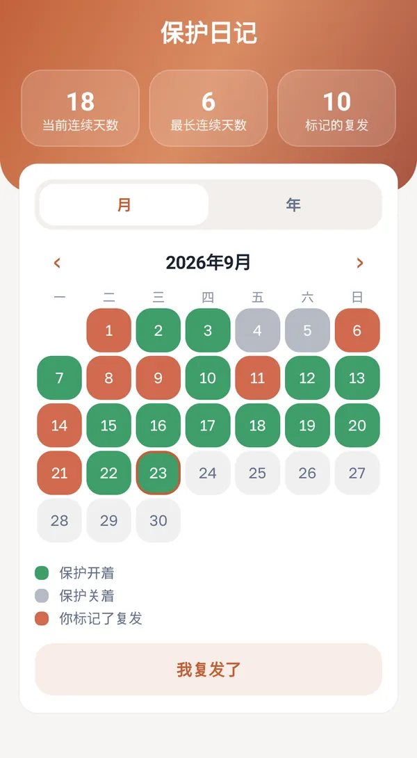 日历和连续天数